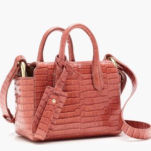 J. Crew Harper Mini Satchel Croc-embossed Leather